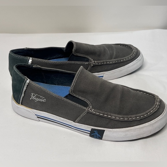 ORIGINAL PENGUIN Gray canvas ERNIE slip on sneaker size 9.5 - Picture 3 of 7